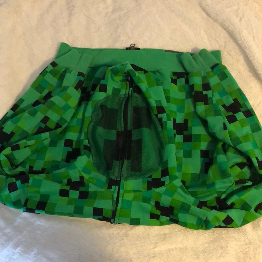 MINECRAFT full zip hoodie Youth Large - excellent condition mesh face hoodie